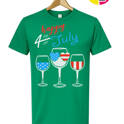 Happy 4th Wine Cheers Tee