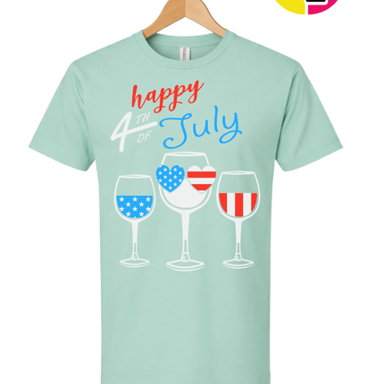 Happy 4th Wine Cheers Tee