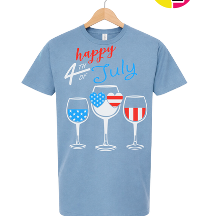 Happy 4th Wine Cheers Tee