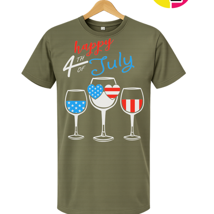 Happy 4th Wine Cheers Tee