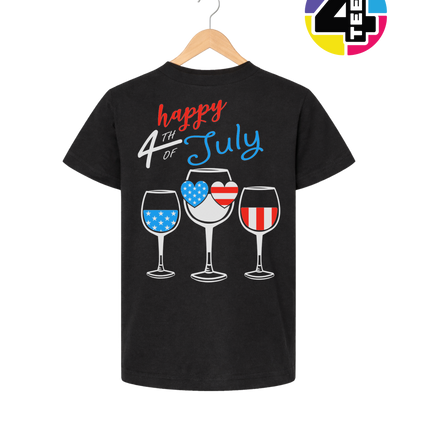 Happy 4th Wine Cheers Youth Tee