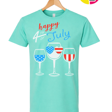 Happy 4th Wine Cheers Tee