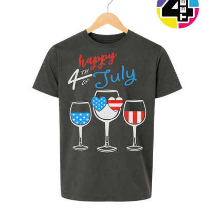 Happy 4th Wine Cheers Youth Tee