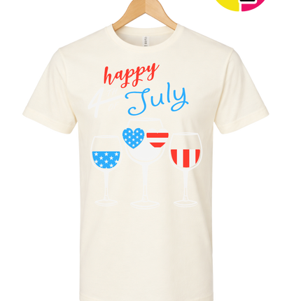 Happy 4th Wine Cheers Tee
