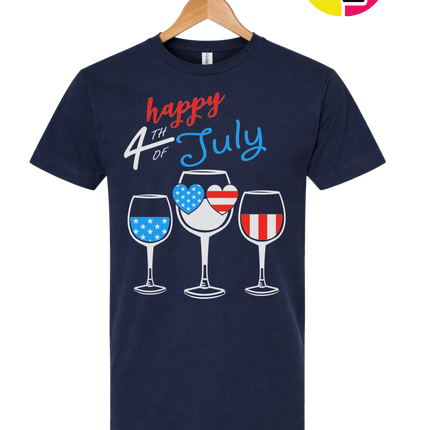 Happy 4th Wine Cheers Tee