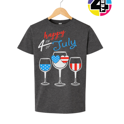 Happy 4th Wine Cheers Youth Tee