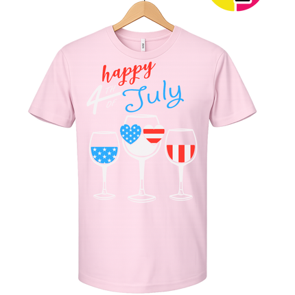 Happy 4th Wine Cheers Tee