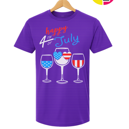 Happy 4th Wine Cheers Tee