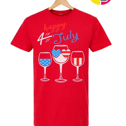 Happy 4th Wine Cheers Tee