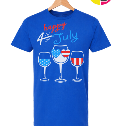 Happy 4th Wine Cheers Tee