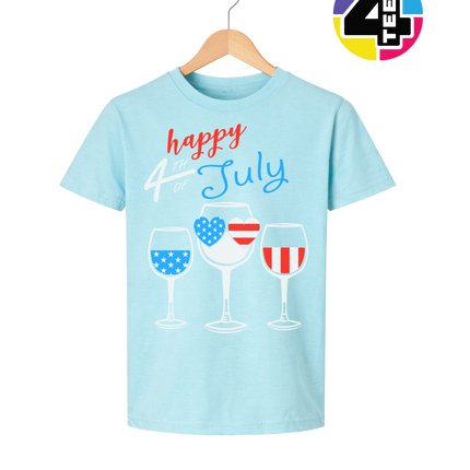 Happy 4th Wine Cheers Youth Tee
