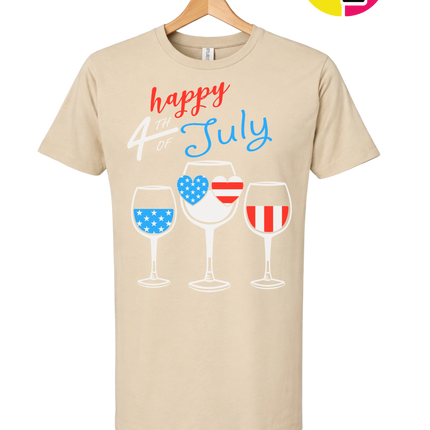 Happy 4th Wine Cheers Tee