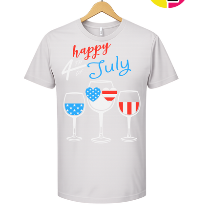 Happy 4th Wine Cheers Tee