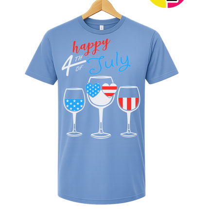 Happy 4th Wine Cheers Tee