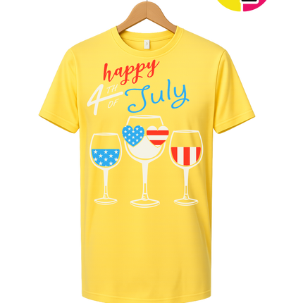 Happy 4th Wine Cheers Tee