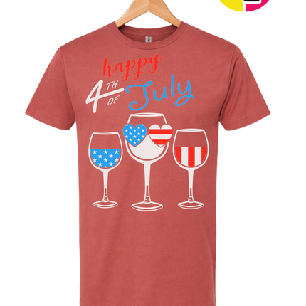 Happy 4th Wine Cheers Tee