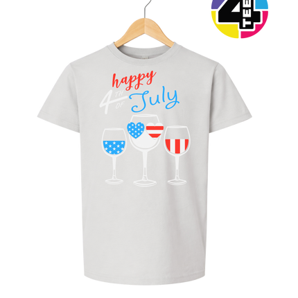 Happy 4th Wine Cheers Youth Tee