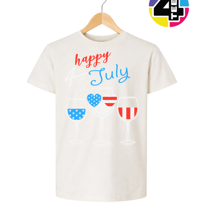 Happy 4th Wine Cheers Youth Tee