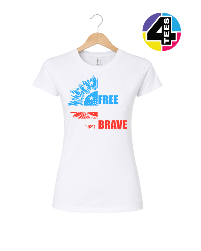 Free Because of the Brave Sunflower Women's Tee