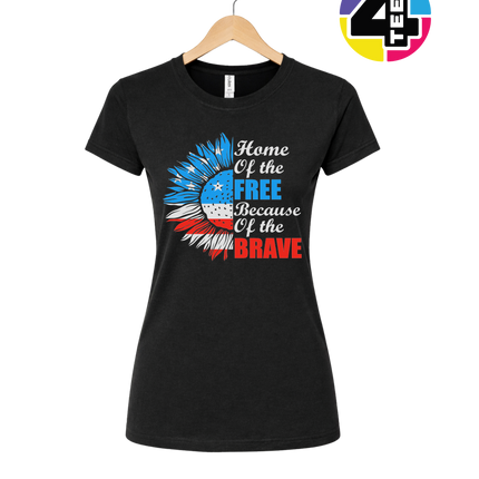 Free Because of the Brave Sunflower Women's Tee