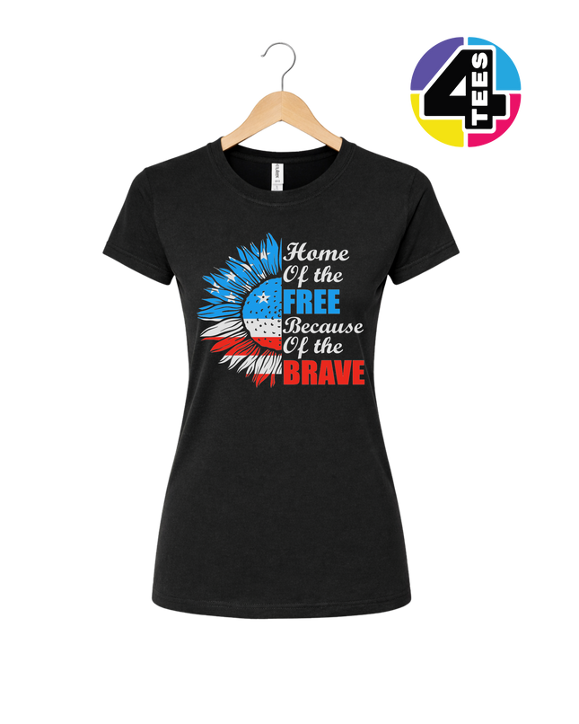 Free Because of the Brave Sunflower Women's Tee
