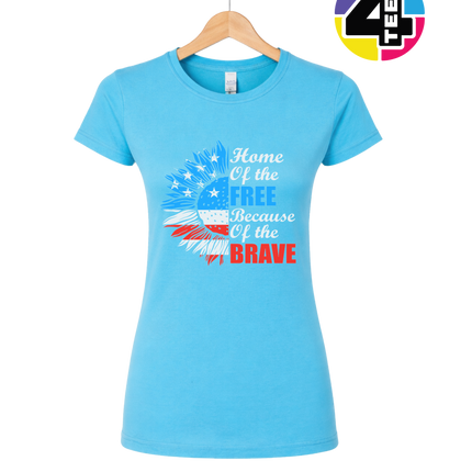 Free Because of the Brave Sunflower Women's Tee