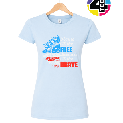 Free Because of the Brave Sunflower Women's Tee