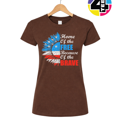 Free Because of the Brave Sunflower Women's Tee