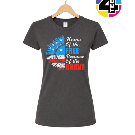 Free Because of the Brave Sunflower Women's Tee