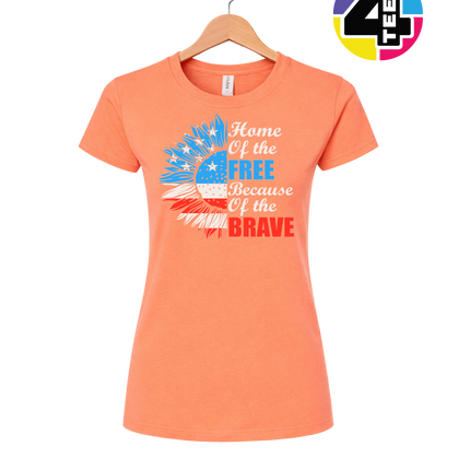 Free Because of the Brave Sunflower Women's Tee