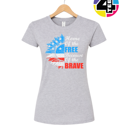 Free Because of the Brave Sunflower Women's Tee