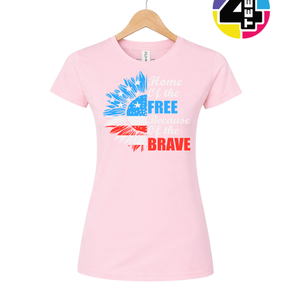 Free Because of the Brave Sunflower Women's Tee