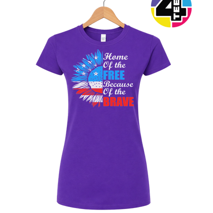 Free Because of the Brave Sunflower Women's Tee