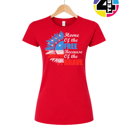 Free Because of the Brave Sunflower Women's Tee