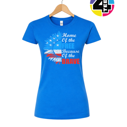 Free Because of the Brave Sunflower Women's Tee