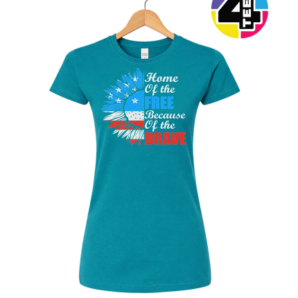 Free Because of the Brave Sunflower Women's Tee