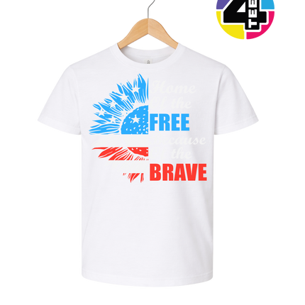 Free Because of the Brave Sunflower Youth Tee