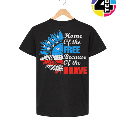 Free Because of the Brave Sunflower Youth Tee