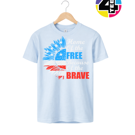 Free Because of the Brave Sunflower Youth Tee