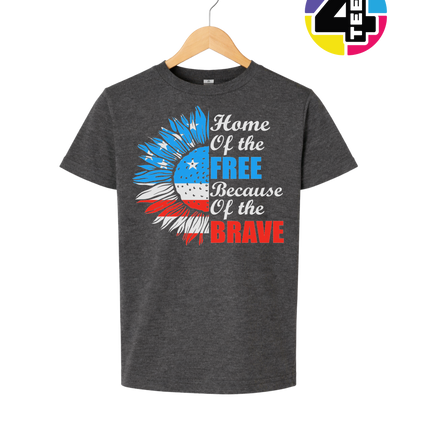 Free Because of the Brave Sunflower Youth Tee
