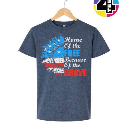 Free Because of the Brave Sunflower Youth Tee
