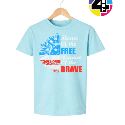 Free Because of the Brave Sunflower Youth Tee