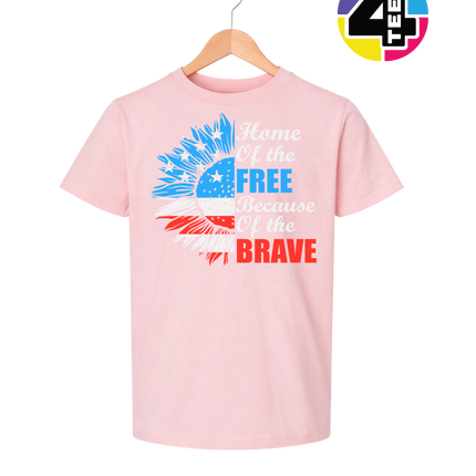 Free Because of the Brave Sunflower Youth Tee