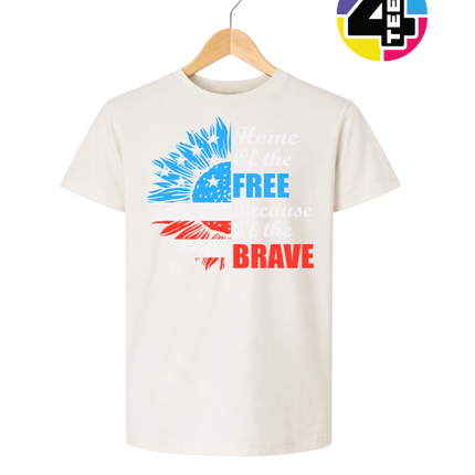 Free Because of the Brave Sunflower Youth Tee