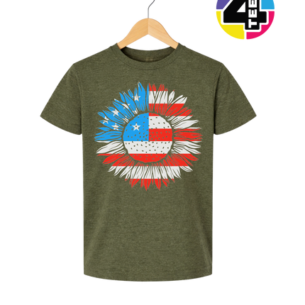 Patriotic Sunflower Pride Youth Tee