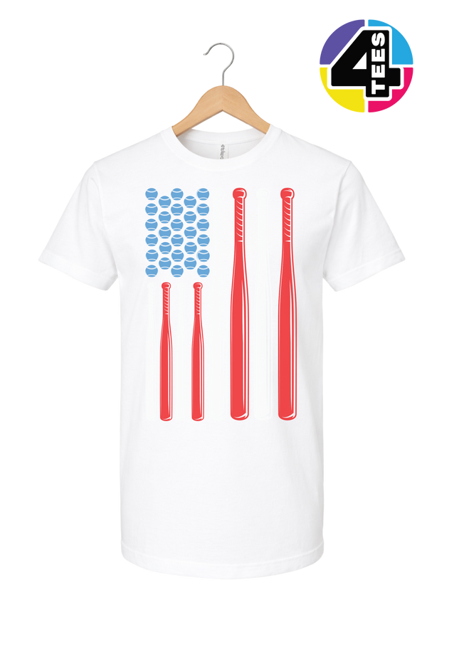 Patriotic Baseball Flag Tee