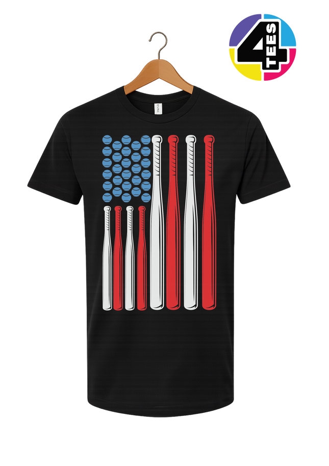 Patriotic Baseball Flag Tee