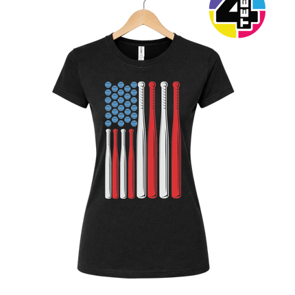 Patriotic Baseball Flag Women's Tee
