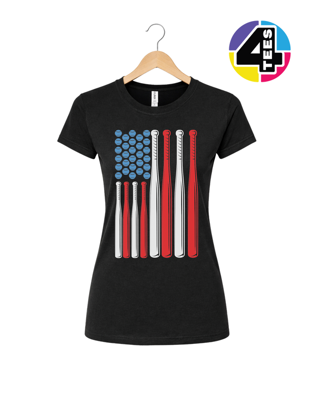 Patriotic Baseball Flag Women's Tee