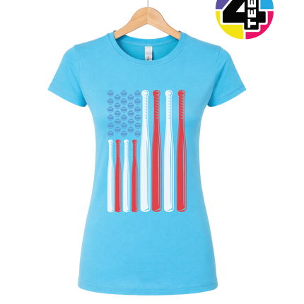 Patriotic Baseball Flag Women's Tee